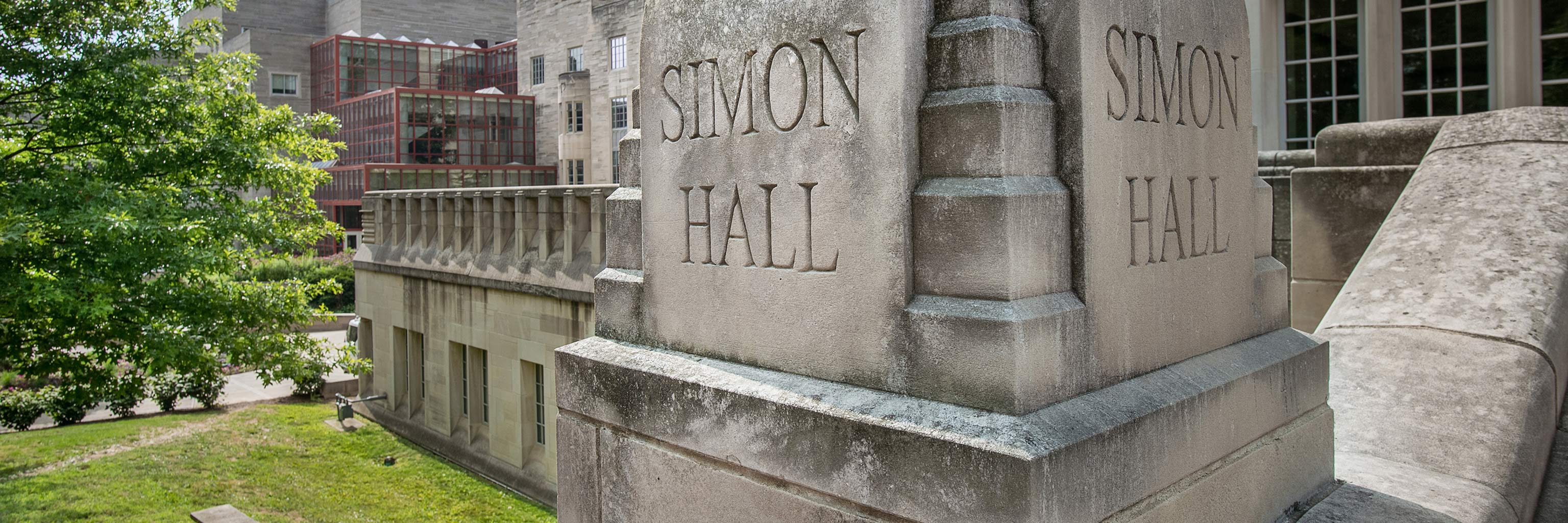 Simon Hall engraved building sign